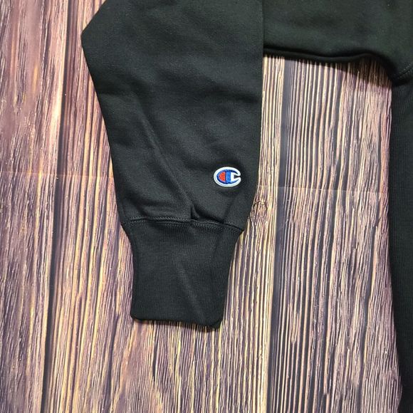 Champion Sweatshirt Mens Large Reverse Weave Black Multicolor Pullover Loose Fit - Picture 10 of 10